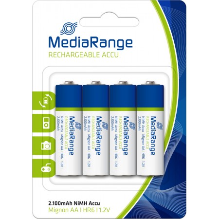 MediaRnage AA 2100mah Rechargeable Batteries 4 pcs