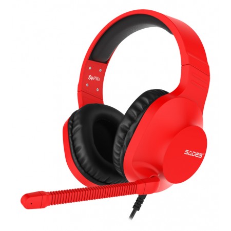 Sades Gaming Headset Spirits SA-721, multiplatform, 3.5mm, κόκκινο