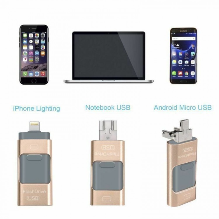 3 in 1 Flash Drive 128 GB for android/iphone/ipad/pc