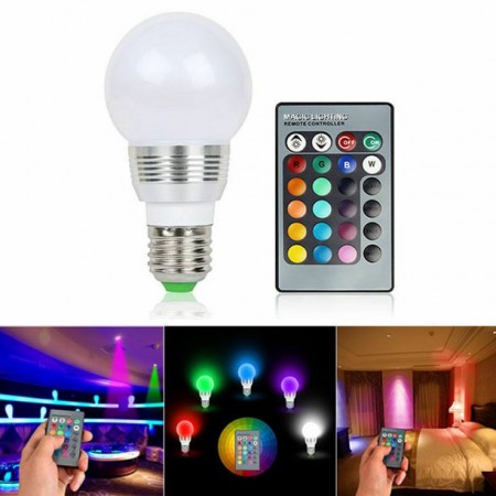 Screwdriver LED Lamp 5W / E27 with control that changes colors