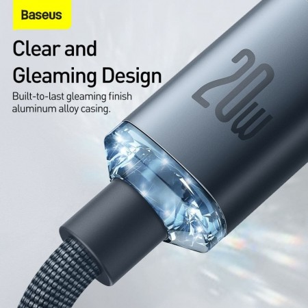 Baseus Crystal Shine Series Cable Type-C to Lightning 20W 1.2m Black	CAJY000201