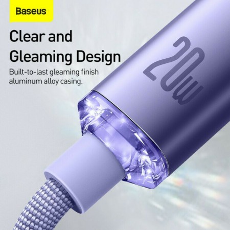 Baseus Crystal Shine Series Cable Type-C - to Lightning 20W 1.2m Lilac-CAJY000205