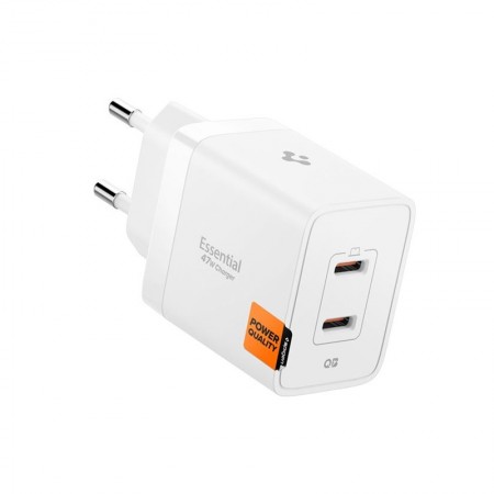 SPIGEN ESSENTIAL EE472EU 2-PORT NETWORK CHARGER 47W WHITE-ACH08707