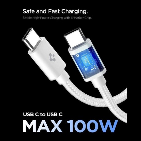 SPIGEN EE451EU-GAN ESSENTIAL 1-PORT NETWORK CHARGER 45W + USB-C CABLE WHITE-ACH09473