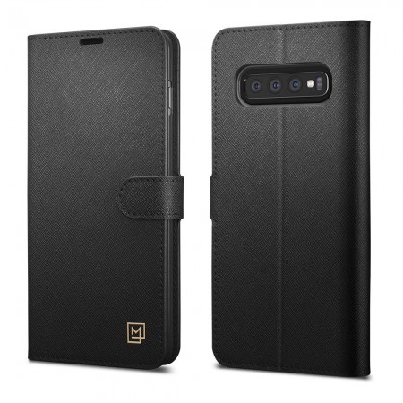 SPIGEN LA MANON WALLET SAFFIANO GALAXY S10+ PLUS BLACK