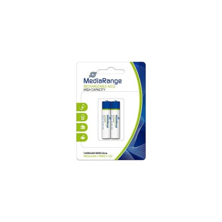 Επαναφορτιζόμενες Μπαταρίες MediaRnage AAA 1000mah 2τμχ